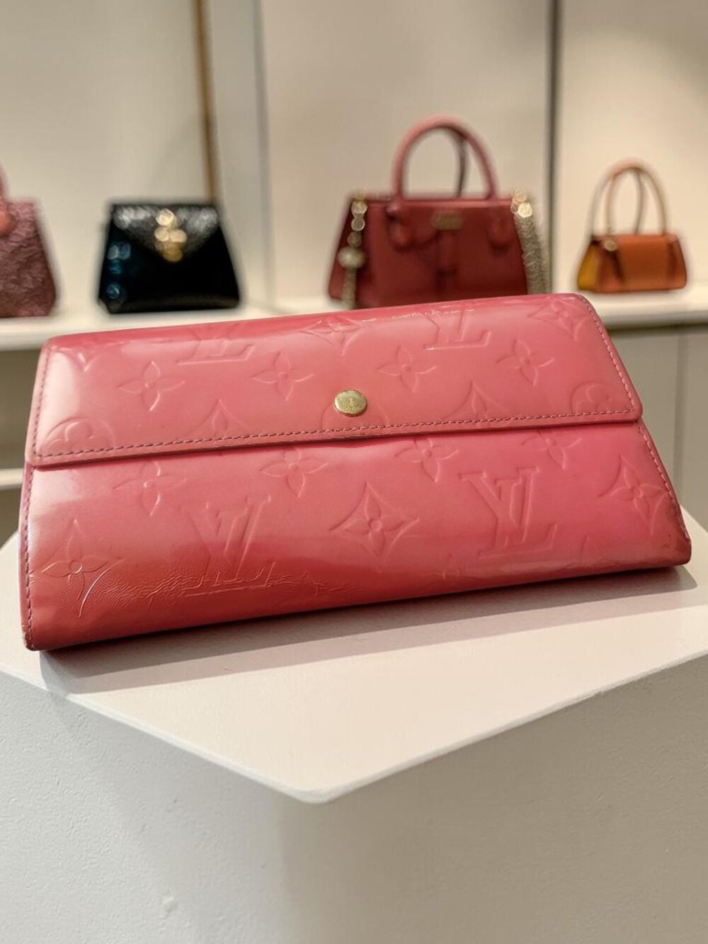 Louis Vuitton Vernis Monogram Wallet – Red Patent Leather